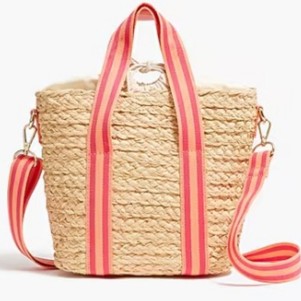 J Crew Factory Raffia Straw Mini Tote Bag
